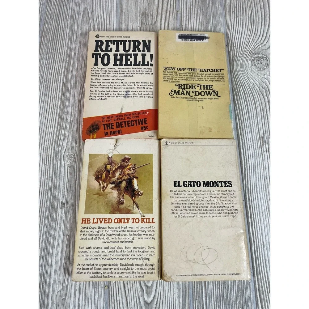 Vintage Western Paperback Book Lot of 7 Louis L'Amour Luke Short Burt Arthur